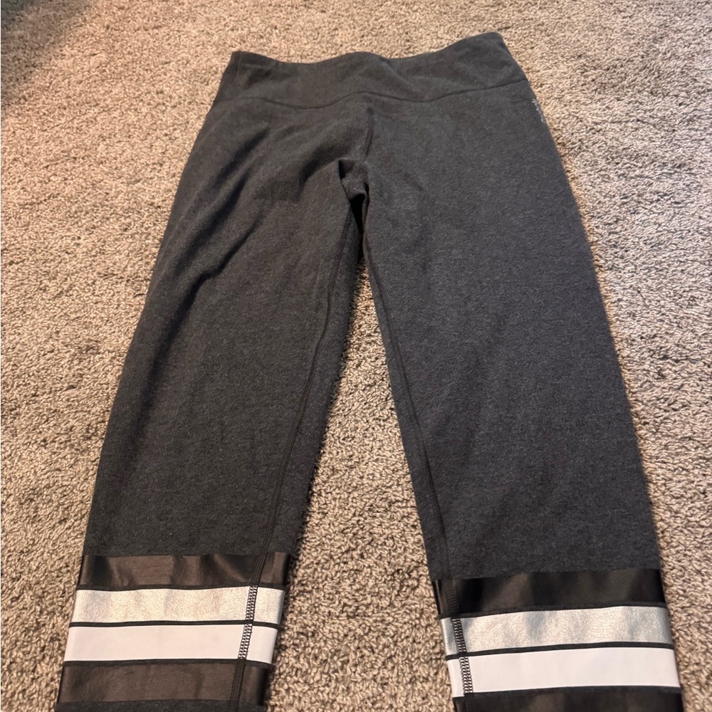 Gray  Leggings with Silver Accents